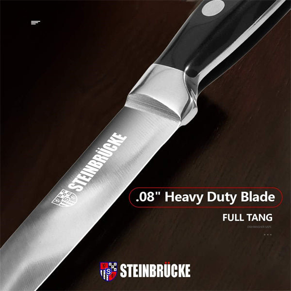 Steinbrücke Paring Knife 5 inch - Small Kitchen Knife Forged from German Stainless Steel 5Cr15Mov (HRC58), Full Tang, Sharp Knife for Fruits and Vegetables