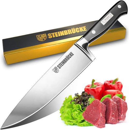 Steinbrucke Steak Knife Set of 8, Serrated Steak Knives, Table Knife Set  5Cr15Mov Stainless Steal, Polished Rosewood Handle Trip Grip Rivets Full  Tang