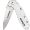 Steinbrücke Small Pocket Knife 2.3" Sandvik 14C28N Stainless Steel Blade Titanium Coated, Silver Mini Knife for Wallet Keychain