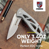 Steinbrücke EDC Pocket Knife 3.1" 9Cr18Mov Stainless Steel Blade with Reversible Clip, 3.3Oz Lightweight