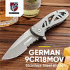 Steinbrücke EDC Pocket Knife 3.1" 9Cr18Mov Stainless Steel Blade with Reversible Clip, 3.3Oz Lightweight