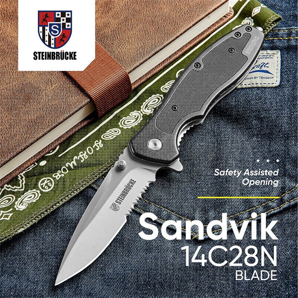  SHAN ZU Pocket Knife 3.2 in, 14C28N Steel Blade EDC Folding  Knife for Men & Women, Utility Survival Knife with G10 Handle & Pocket Clip  for Camping Fishing Hiking Hunting 