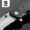 Steinbrücke EDC Knife Pocket Knife - 3.4'' Sandvik 14C28N Knife Stainless Steel Serrated Blade, G10 Aluminum Handle with Glass Breaker