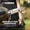 Steinbrücke Folding Knife, 3.1” Sandvik 14C28N Stainless Steel Blade, Pocket Knife with Clip Outdoor G10 Embedded Handle